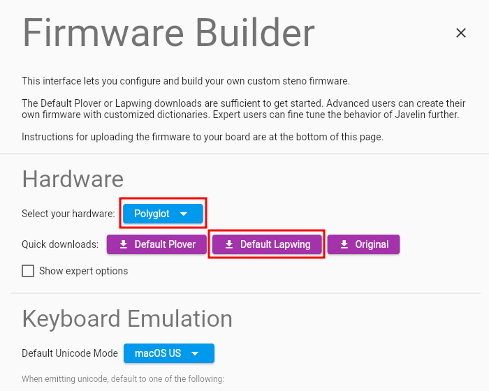 javelin firmware builder